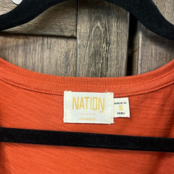 Nation LTD Everleigh Frilly Midi Dress in Cayenne Size Small NWT - Picture 7 of 11